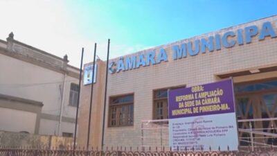 Obra de reforma e ampliação da sede da Câmara Municipal de Pinheiro avançam e já mostram uma nova repaginada da Casa Legislativa