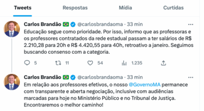 Em meio a greve, Brandão anuncia aumento a professores contratados