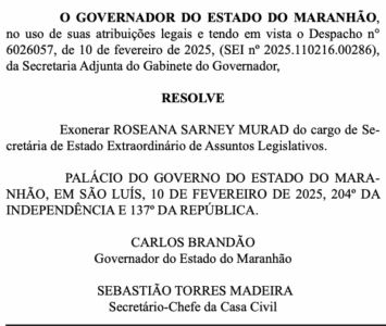 Roseana é exonerada por Brandão e retorna à Câmara; Cutrim volta ao governo