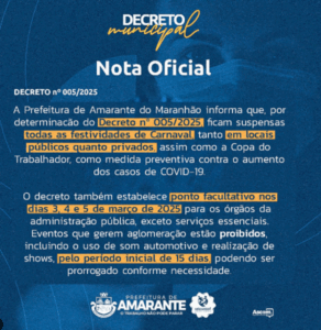 É O QUÊ?! Prefeitura do MA suspende Carnaval e proíbe aglomerações por causa da Covid-19