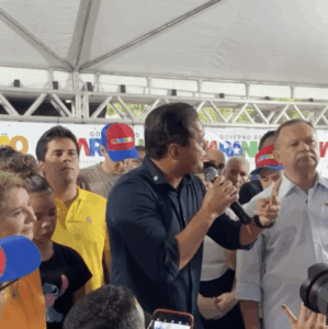 Fufuca, Weverton e Brandão no mesmo palanque em inauguração de ponte em Barreirinhas