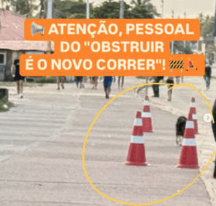 Usuário critica obstrução indevida da faixa de corrida na Avenida Litorânea