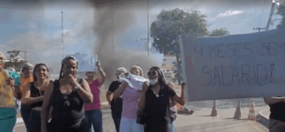 Protesto de funcionários da Clínica São Marcos bloqueia trânsito em São Luís por atraso salarial