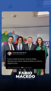 Brandão confirma Sérgio Macedo na Secom e Natassia Weba na Secretaria de Estado da Ciência, Tecnologia e Inovação