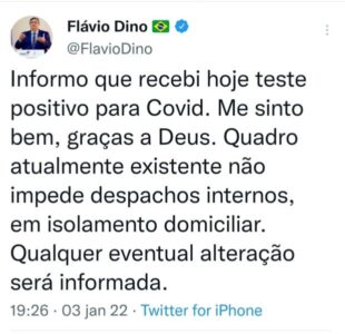 Flávio Dino testa positivo para Covid-19