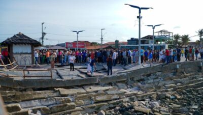 Erosão no Viva Raposa preocupa prefeito Eudes Barros, deputados e professores da UFMA