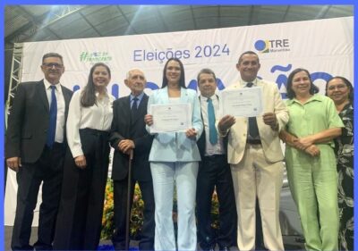 Justiça Eleitoral diploma Naila Gonçalo e Milton Gonçalo em Bacabeira e Santa Rita