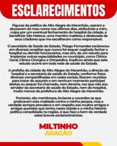 “Uma mentira maldosa e deslavada”, reage Miltinho contra adversários que o culpam por eventual fechamento de hospital