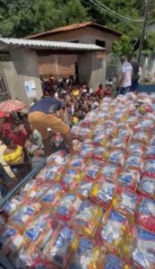 Fábio Braga continua ajudando à população de Nina Rodrigues e distribui mais de cinco toneladas de alimentos