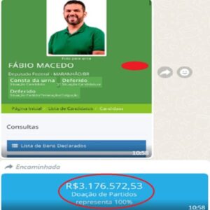 Absurdo! Fábio Macedo recebeu mais de R$ 3 Milhões de dinheiro público para gastar em campanha
