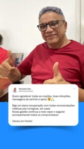 PREFEITO FERNANDO CUBA SEGUE EM RECUPERAÇÃO APÓS CIRURGIA