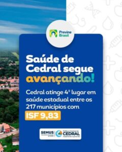 CEDRAL EM 4º LUGAR NO RANKING ESTADUAL DO PREVINE BRASIL