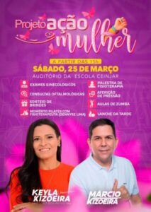 Márcio Kizoeira e Keyla Kizoeira realizarão o projeto ‘Ação Mulher’, neste próximo sábado (25) em São João dos Patos