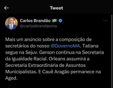 Saem mais quatro nomes da equipe de governo