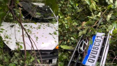 Carro derrapa e cai em ribanceira na BR-316 em Timon; motorista teve ajuda divina…