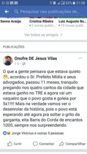 Fake simpatizante da oposição, ataca de forma rasteira, Aristides Milhomem, esposo de Jaine