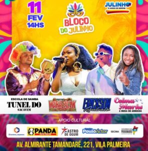 BLOCO DO JULINHO ANIMA PRÉ-CARNAVAL DA VILA PALMEIRA NESTE SÁBADO (11).