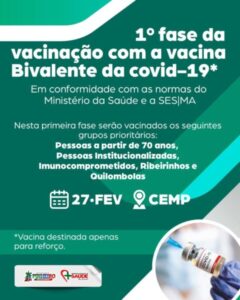 Secretaria de Saúde de Pinheiro já iniciou a 1° fase da vacinação da bivalente contra a covid-19