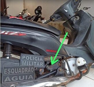 Esquadrão Águia do 35° BPM, localiza veículo com número de identificação suprimido na cidade de Paraibano