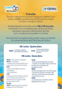 Cedral comemora 59 anos com fé e gratidão