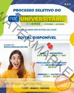 Prefeitura de Codó disponibiliza Edital com todas as informações sobre o Primeiro Curso Pré-Universitário Codoense
