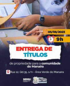 PREFEITURA DE PAÇO DO LUMIAR ENTREGARÁ NOVOS TÍTULOS DE PROPRIEDADE NO RESIDENCIAL MANAÍRA