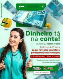 Tá na conta: Prefeitura de Pinheiro paga piso salarial dos profissionais da enfermagem