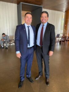 Prefeito Luciano e Secretário Estadual de Indústria e Comércio Junior Marreca se encontram em Brasília para discutir sobre ativação e melhorias no aeroporto de Pinheiro