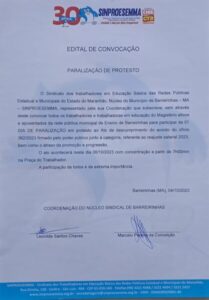 Prefeitura de Barrerinhas não cumpre acordo salarial e educadores paralisam atividades