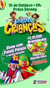Domingo de festa: Prefeitura de Pinheiro realizará evento em comemoração ao dia das crianças