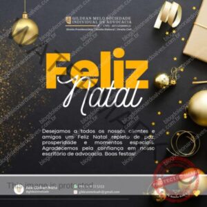 Mensagem de Natal para clientes e amigos do escritório Gildean Melo