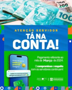 Tá na Conta: Prefeitura de Parnarama antecipa salário dos servidores municipais