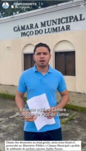 PREFEITO INTERINO INALDO PEREIRA TEM PEDIDOS DE AFASTAMENTO PROTOCOLADOS NA CÂMARA E MINISTÉRIO PÚBLICO EM PAÇO DO LUMIAR