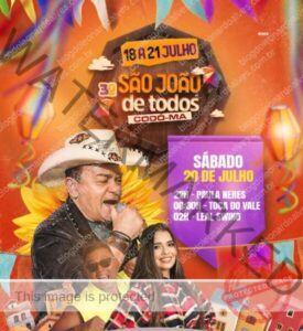 Hoje tem Paula Neres, Toca do Vale e Leal Shwikg no III São João de Todos em Codó