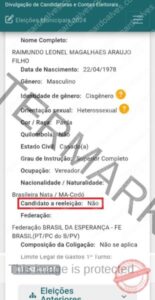 Constada falsa informação em registro de candidatura do vereador Raimundo Leonel