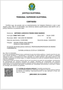Certidão confirma que Dudu Diniz está quite com a Justiça Eleitoral e é candidato a prefeito em Ribamar