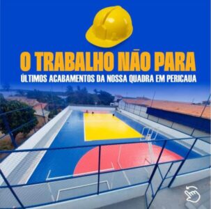 PREFEITURA DE CEDRAL REALIZA ÚLTIMOS AJUSTES DA QUADRA POLIESPORTIVA DA COMUNIDADE DE PERICAUA