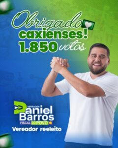 Vereador Daniel Barros, Fiscal do Povo, é o mais votado pela oposição, com 1850 votos conquistados