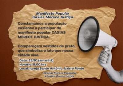 Manifesto popular “Caxias Merece Justiça” convoca população para protesto contra crimes eleitorais