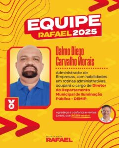 Rafael anuncia Dalmo Diego para direção do DEMIP em Timon