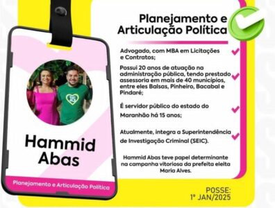Hammid Abas será o próximo secretário de Articulação Política de Arari