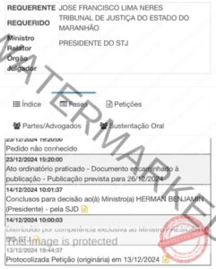 Veja a nova movimentação do recurso de ZÉ FRANCISCO ao STJ em Brasília para anular processo de cassação do seu mandato