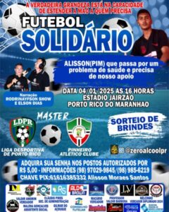Problema de saúde em atleta de Porto Rico do Maranhão motiva jogo de solidariedade