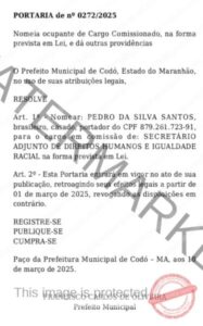 Para evitar rachas e mais desgastes, prefeito Chiquinho Oliveira nomeia Pedro Santos como Secretário Adjunto de Direitos Humanos e Igualdade Racial