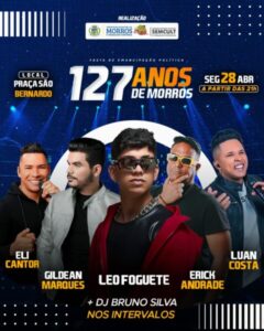 Morros celebra 127 anos com grande festa e show de Léo Foguete