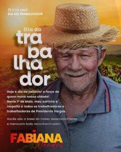 Prefeita Fabiana Mendes deixa mensagem pelo Dia do Trabalhador