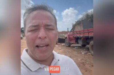 Caminhão flagrado pelo prefeito de Paço despejando lixo em área irregular é apreendido