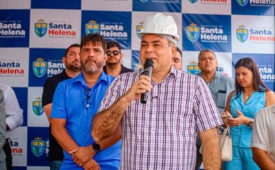 Santa Helena avança em esporte e saúde com ordens de serviço para Areninha Esportiva e Base do Samu