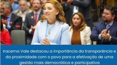 Iracema Vale reitera compromisso com independência do Parlamento durante posse como presidente da Alema