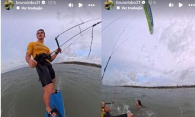 kitesurfista Bruno Lobo salva jovem de possível afogamento nas águas do mar em praia de São Luís